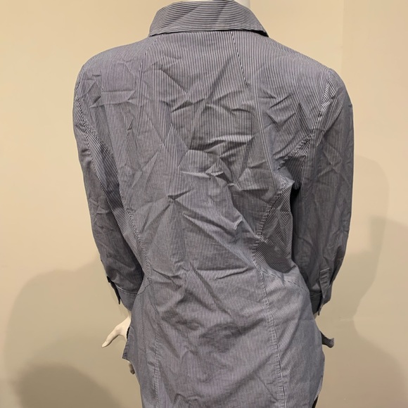 Womens Striped Button Down Shirt 3/4 Sleeve Size 8 - Picture 7 of 7